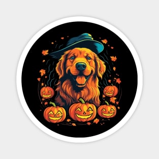 Golden Retriever Halloween Magnet